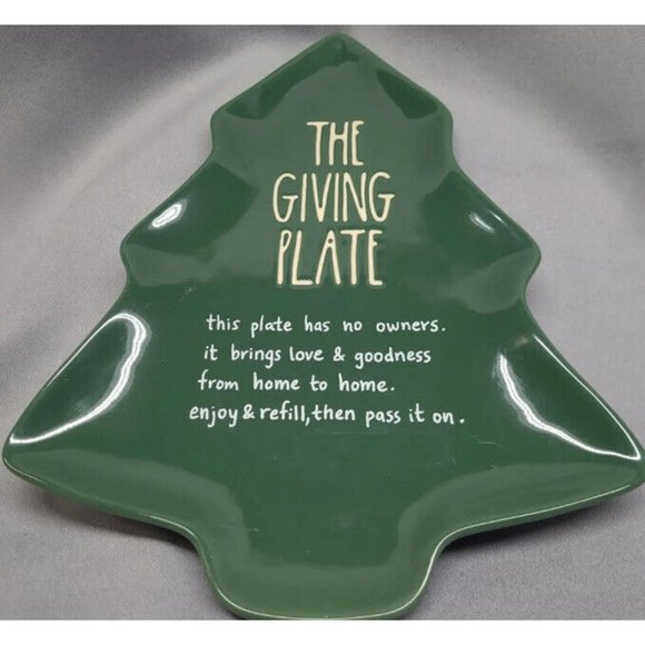Rae Dunn Christmas Tree "THE GIVING PLATE" Sharing Tray Platter Cookies - Picture 3 of 3